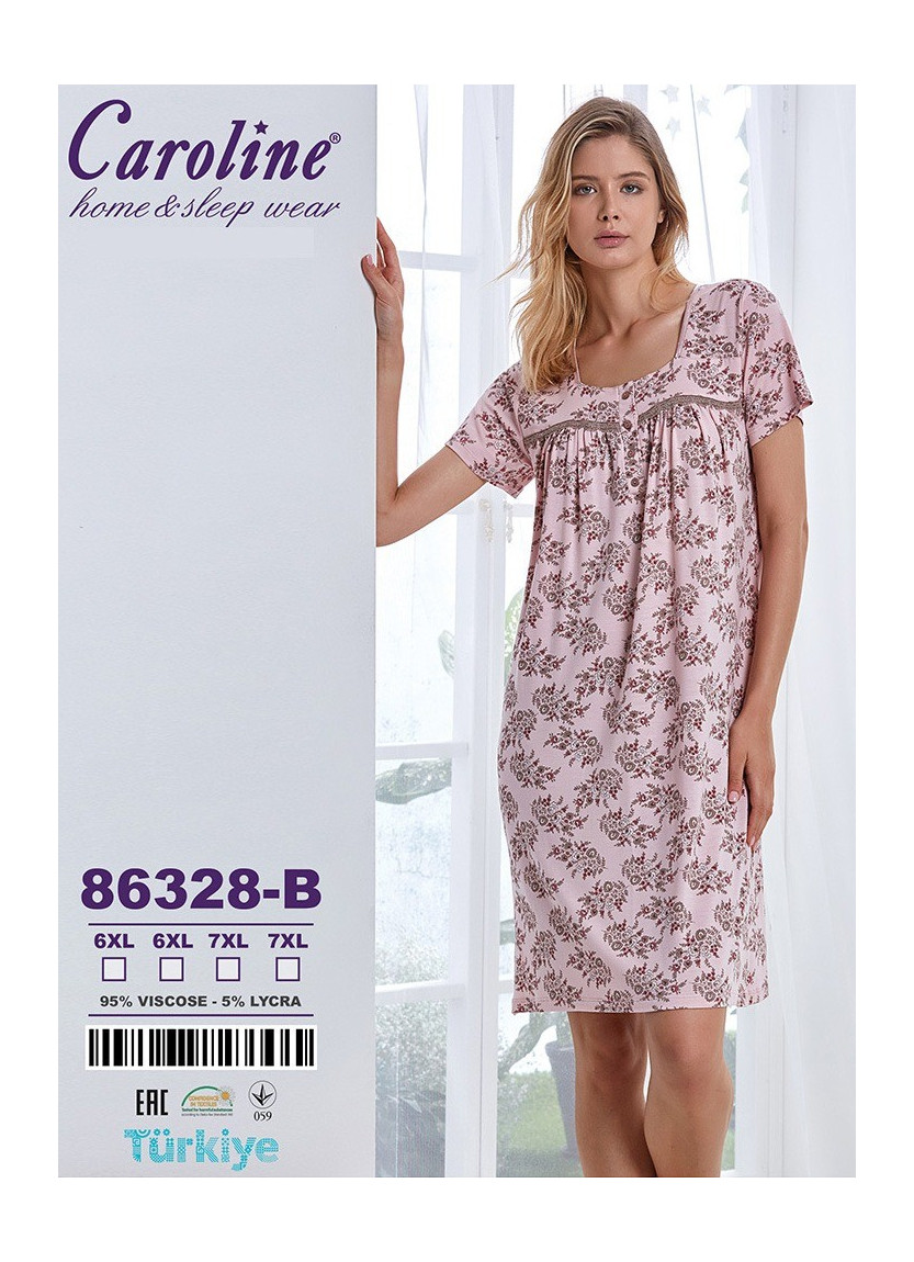 Caroline 86328-B Nightdress (6XL+6XL+7XL+7XL) — Turkey wholesale collection