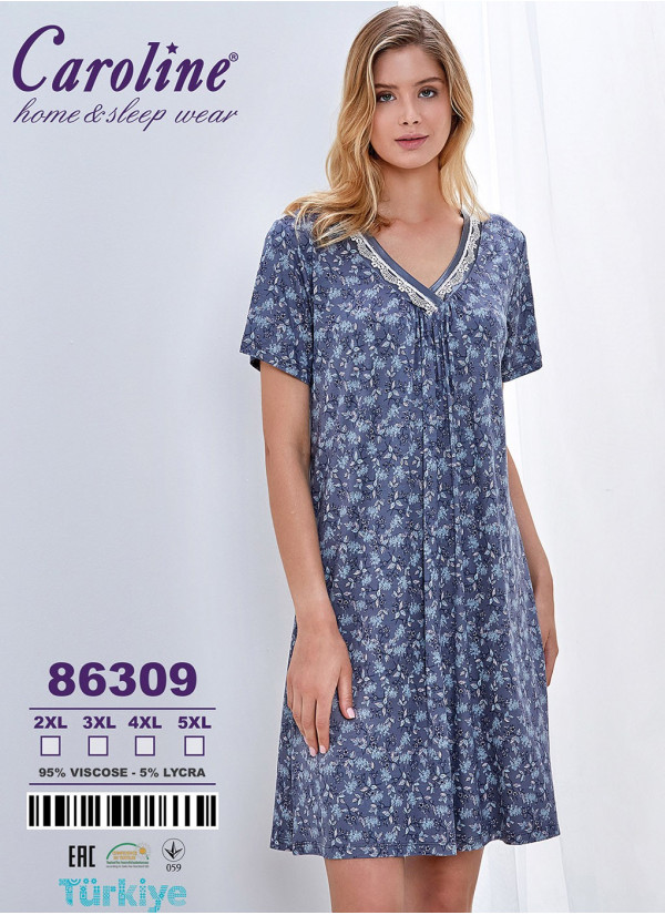 Caroline 86309 Оптом Турция Фабрика Ночная Сорочка (M+L+XL+XL) Caroline Купить Оптом с Турции
