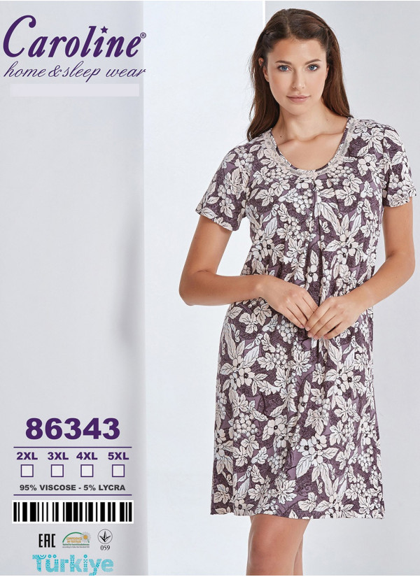 Caroline 86343 Nightdress (2XL+3XL+4XL+5XL) — factory-direct from Turkey