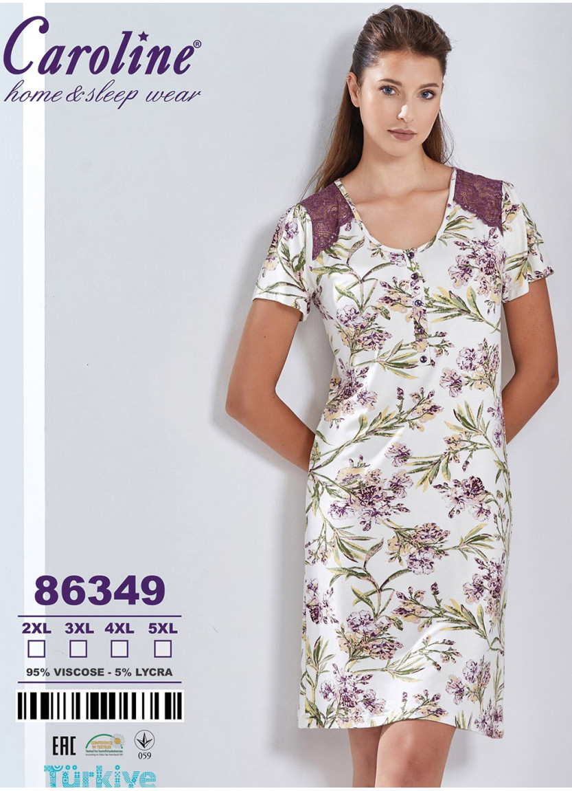 Ночная Сорочка (2XL+3XL+4XL+5XL) Caroline Caroline 86349 — оптом для магазинов и бутиков