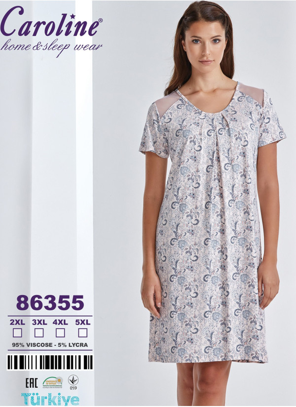Caroline 86355 Nightdress (2XL+3XL+4XL+5XL) — Turkish textile wholesale