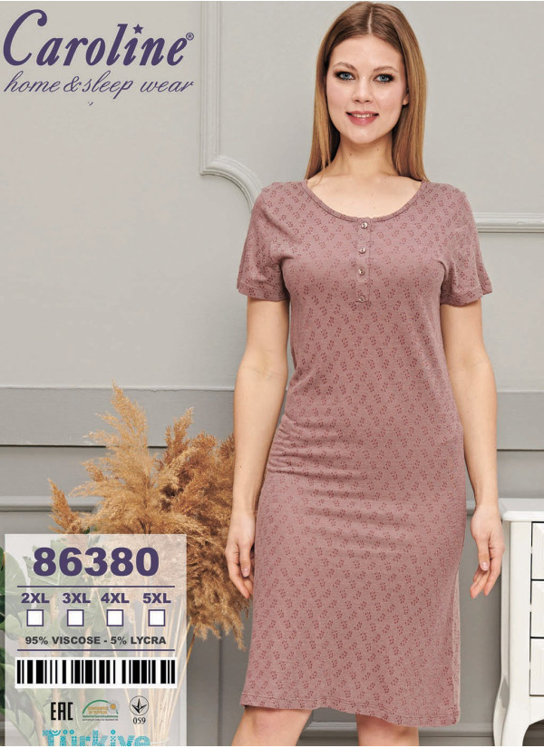 Caroline 86380 Nightdress (2XL+3XL+4XL+5XL) — Turkish textile wholesale