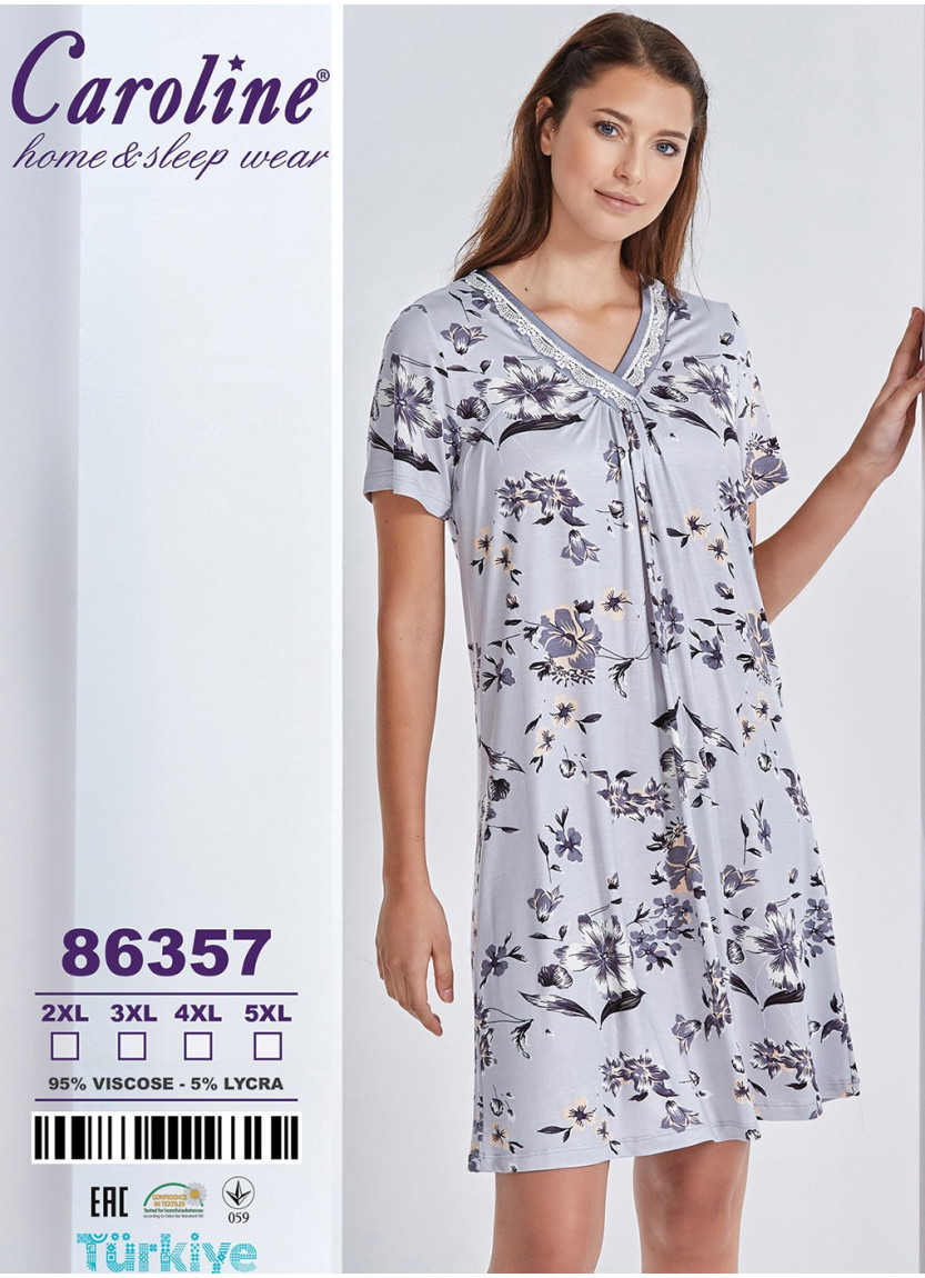 Caroline 86357 Nightdress (2XL+3XL+4XL+5XL) — direct Turkish factory supply