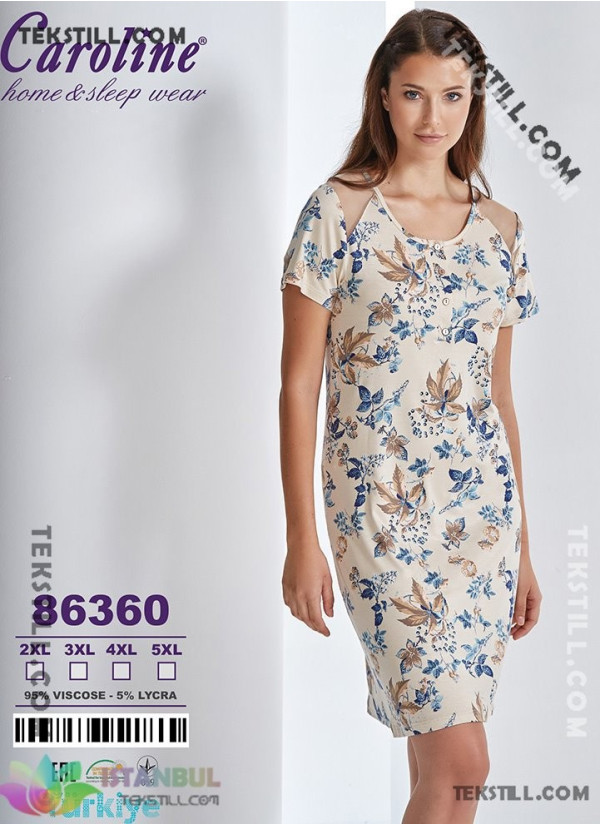 Caroline 86360 Nightdress (2XL+3XL+4XL+5XL) — factory-direct from Turkey