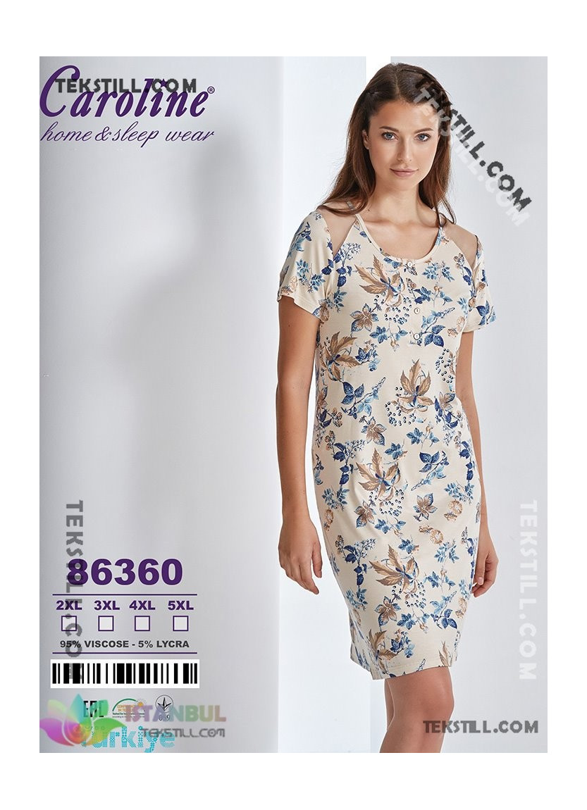Caroline 86360 Nightdress (2XL+3XL+4XL+5XL) — factory-direct from Turkey