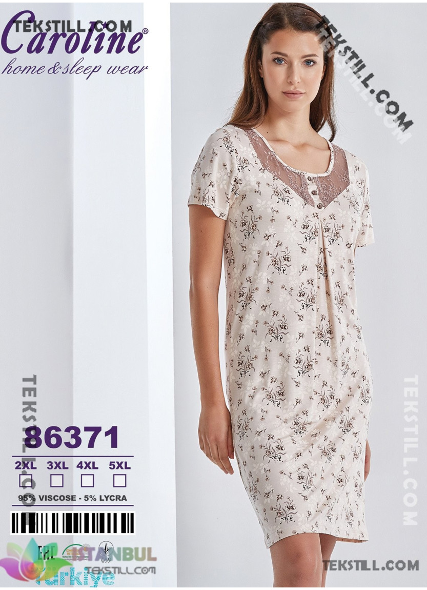Caroline 86371 Nightdress (2XL+3XL+4XL+5XL) — wholesale from Turkey