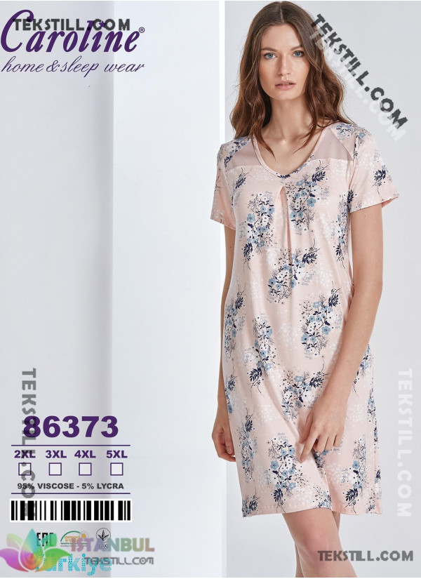Caroline 86373 Оптом Турция Фабрика Ночная Сорочка (2XL+3XL+4XL+5XL) Caroline Купить Оптом с Турции