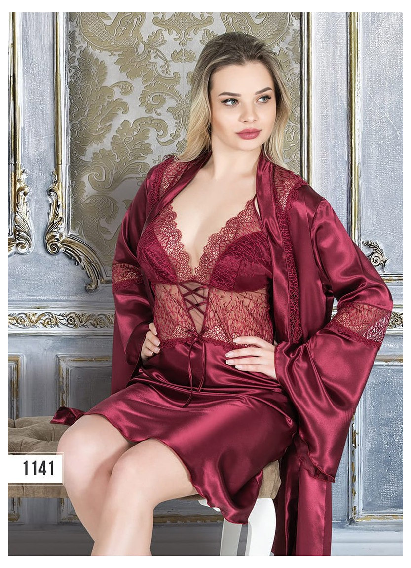Angels Stn 1141 Satin Women's Robe — direct Turkish factory supply