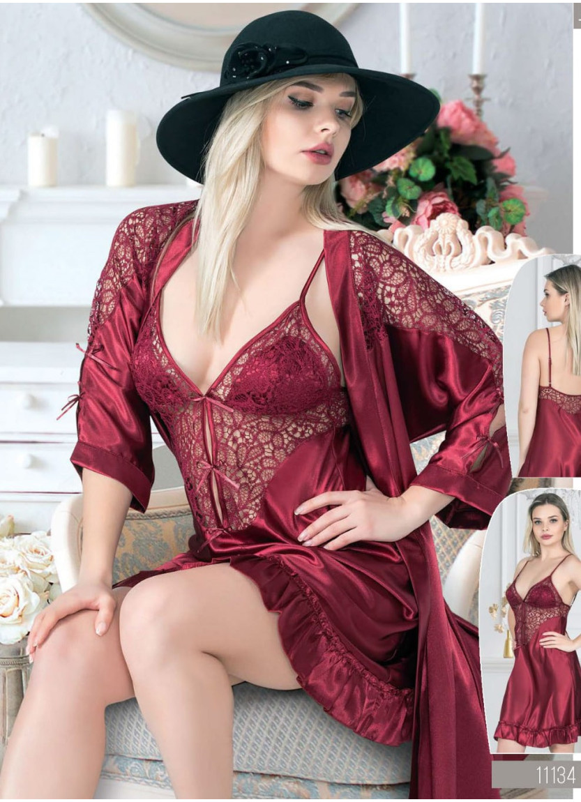 Халат с Пеньюаром 2-ка Атлас Angels Story 1134 Angels Stn 1134 — купить оптом из Турции
