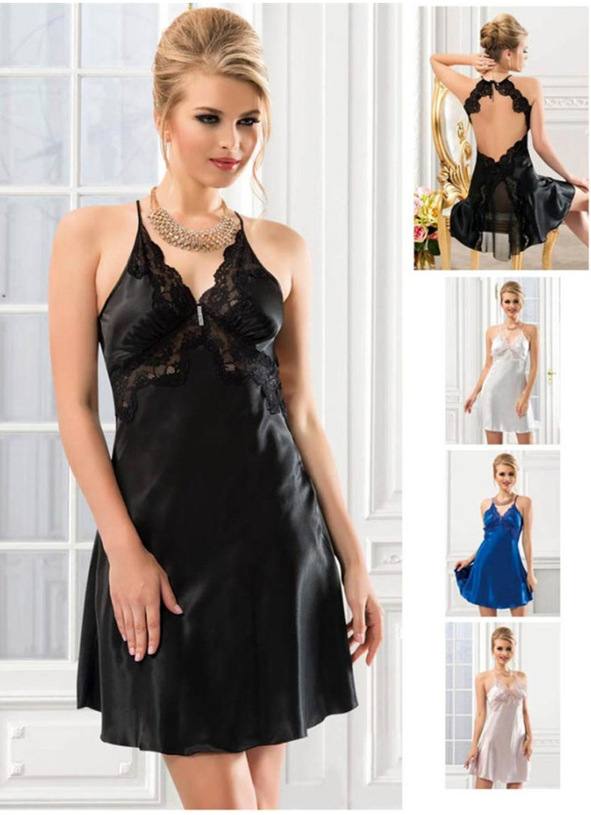 NBB 3223 Siyah Satin Nightdress — Istanbul wholesale supplier