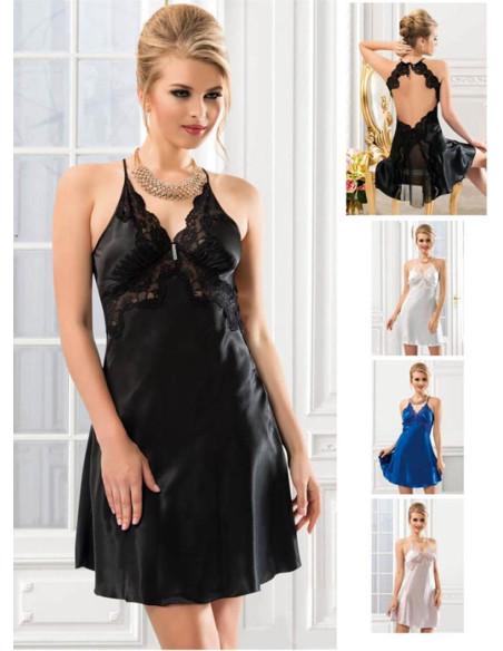 NBB 3223 Siyah Satin Nightdress — Istanbul wholesale supplier