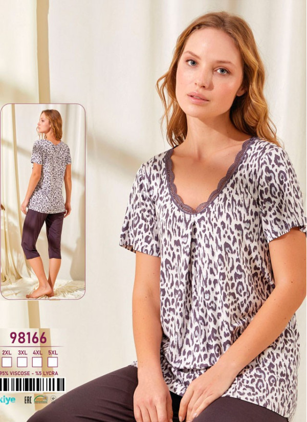 Caroline 98166 Capri Homewear Set (2XL+3XL+4XL+5XL) — wholesale from Turkey