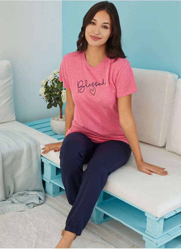 FA 4811 PEMBE Pants Homewear Set (S+M+L+XL) — wholesale from Turkey