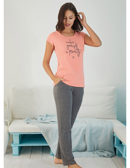 FA 4816 PUDRA Pants Homewear Set (S+M+L+XL) — wholesale from Turkey