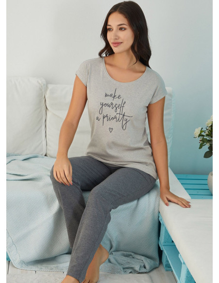 Комплект с Брюками (S+M+L+XL) Free Angel FA 4816 GRI — купить оптом со Стамбула