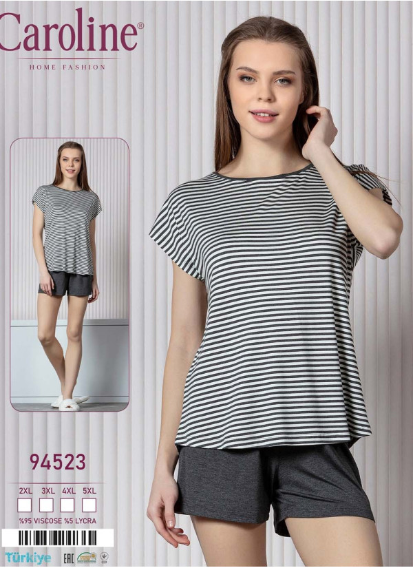 Caroline 94523 Оптом Турция Фабрика Женский Комплект с Шортами 2XL+3XL+4XL+5XL Caroline 94523 Купить Оптом с Турции