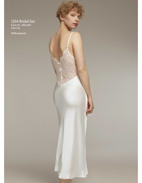Bonjour Madame 1354 Ekru Peignoir Set (S+M+L+XL) — wholesale for boutiques