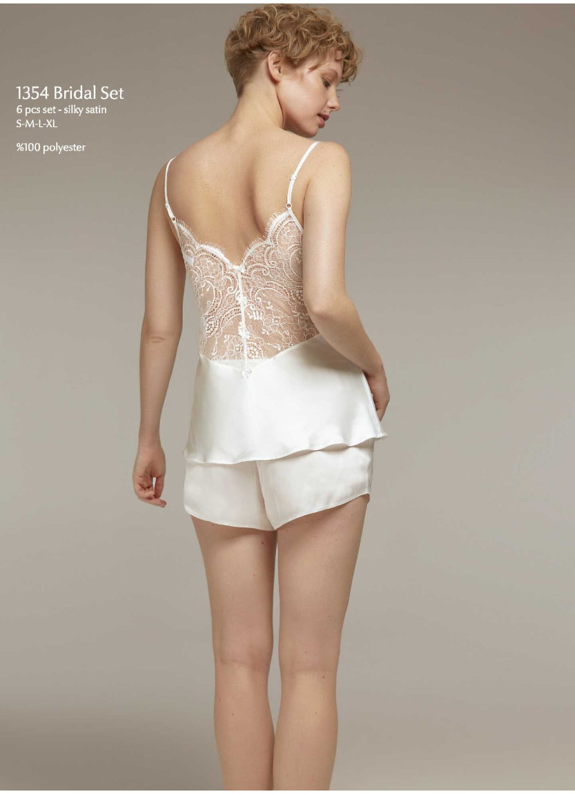 Bonjour Madame 1354 Ekru Peignoir Set (S+M+L+XL) — Istanbul wholesale supplier