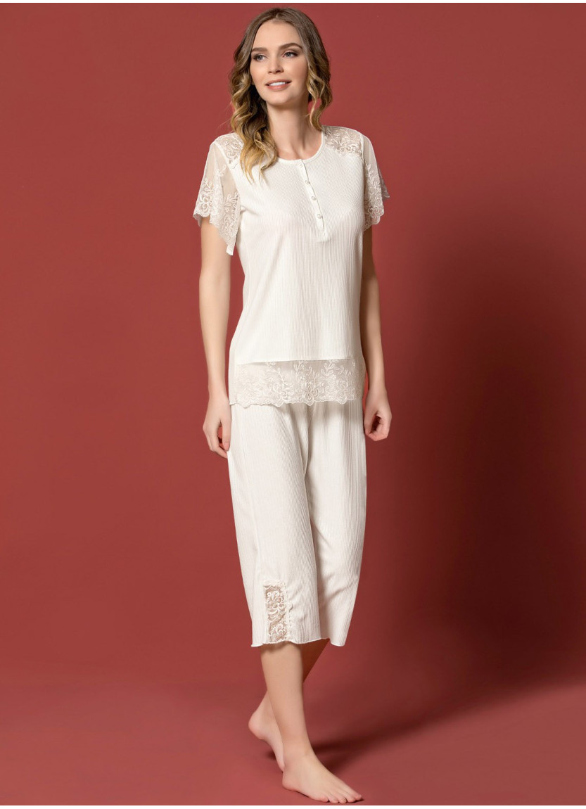 Monamise 19154 BAT Capri Homewear Set (S+M+L+XL+2XL+3XL+4XL) — factory-direct from Turkey