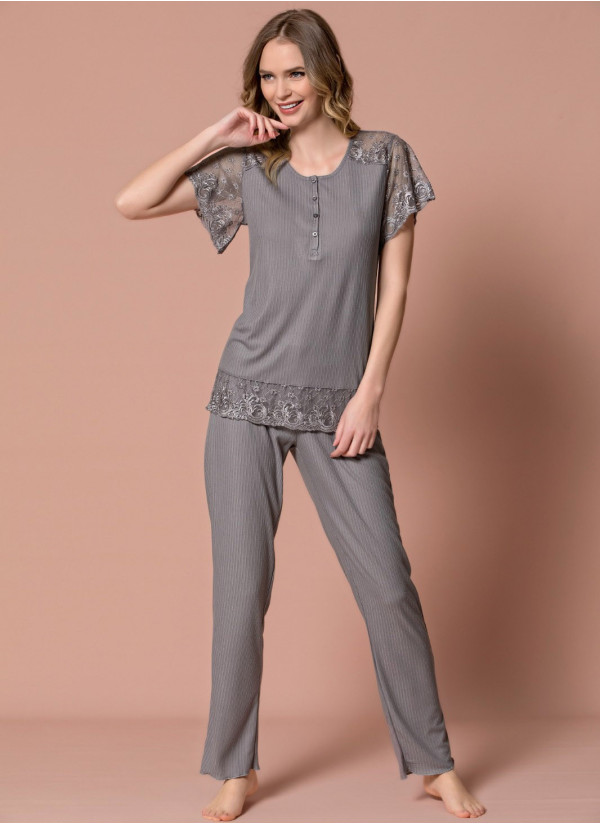 Monamise 19161 Pants Homewear Set (S+2XL) — Turkish textile wholesale