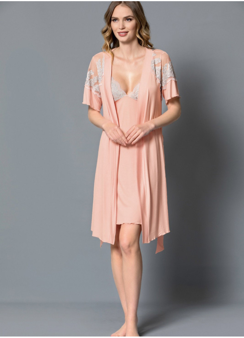 Женский Комплект с Халатом 2-КА (2XL) MONAMISE Monamise 19155 — купить оптом со Стамбула