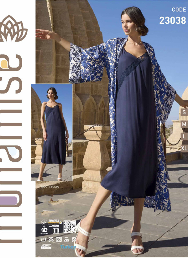 Monamise 23038 Robe Set (S+M+L+XL) — Turkish factory wholesale
