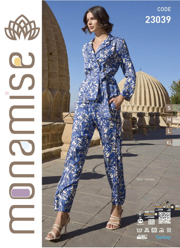 Monamise 23039 Pants Homewear Set (S+M+XL) — Istanbul wholesale supplier