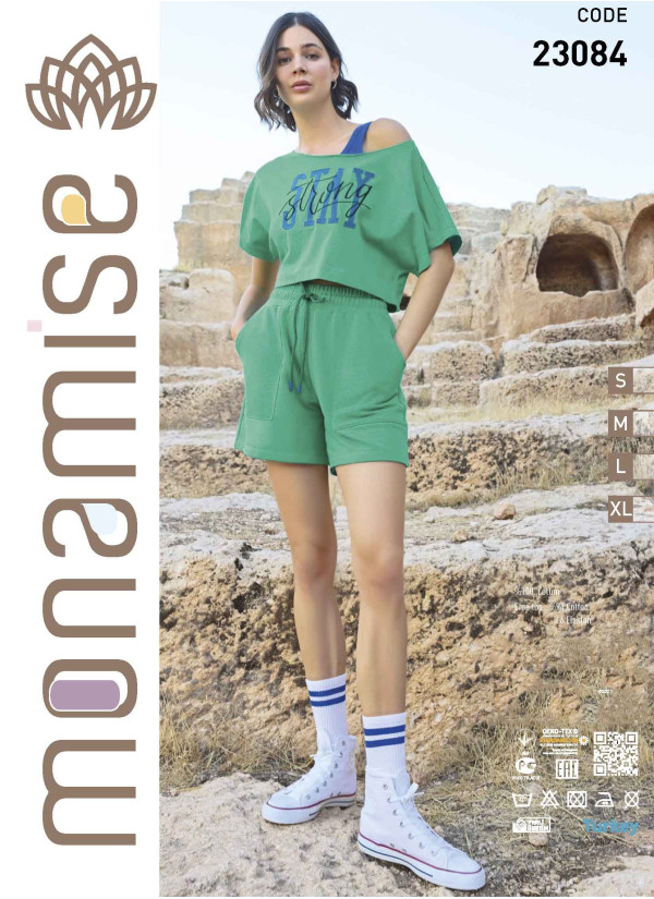 Monamise 23084 Shorts Homewear Set (S+M+L+XL) — direct Turkish factory supply