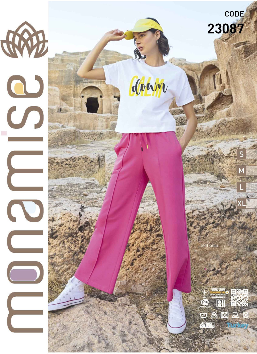 Monamise 23087 Pants Homewear Set (S+M+L+XL) — Turkish textile wholesale