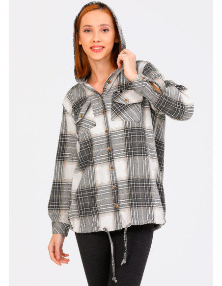 Женская Рубашка (M+L+XL+2XL+3XL) JEN JEN 0499 Gri — купить оптом из Турции