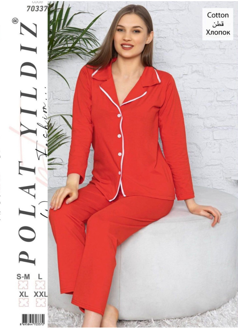 POLAT 70337 Оптом Турция Фабрика Женский Комплект с Брюками Хлопок (SM+L+XL+XXL) POLAT YILDIZ Купить Оптом с Турции