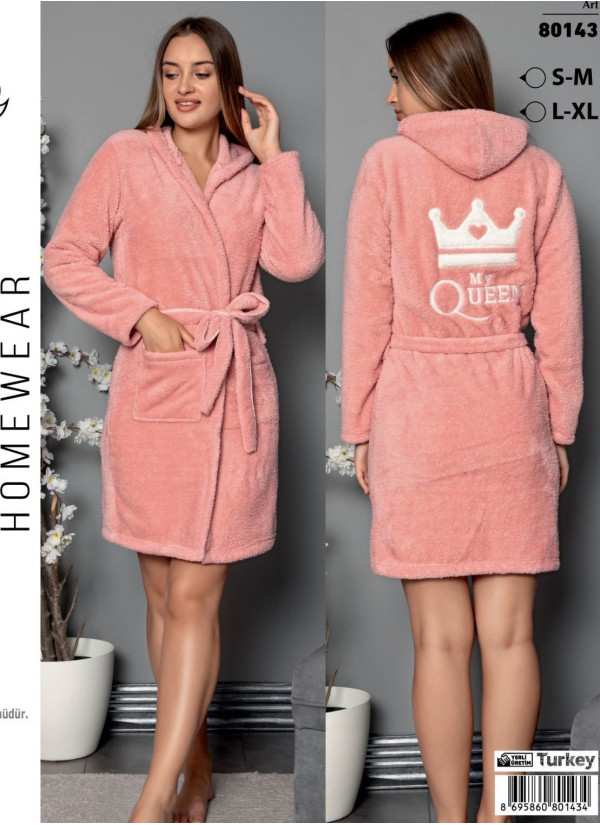 Халат Женский с Капюшоном Welsoft QUEEN (S/M+S/M+L/XL+L/XL) POLAT YILDIZ POLAT 80143 — оптовая поставка из Турции