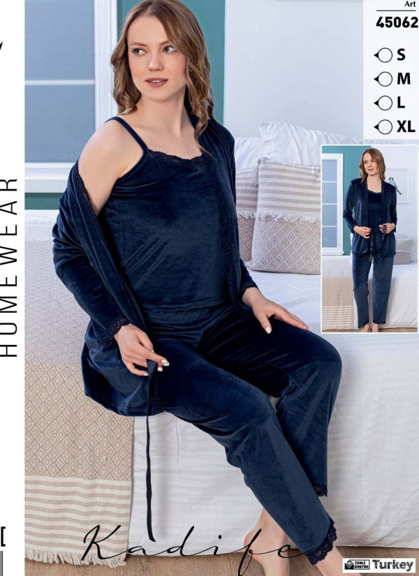 LEMARIES Kdf 45062 Velour Pants Homewear Set (S+M+L+XL) — Turkish textile wholesale
