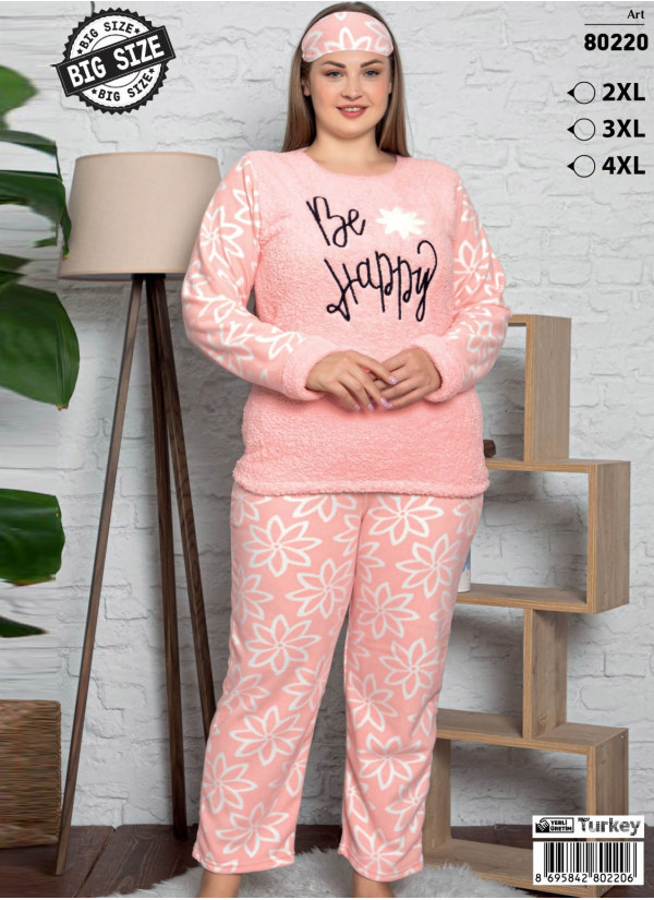 POLAT WPB 80220 Welsoft Women's Pajama Set (2XL+3XL+4XL) — Turkish factory wholesale
