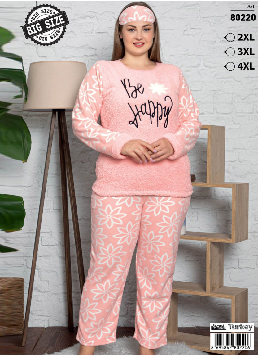 POLAT WPB 80220 Welsoft Women's Pajama Set (2XL+3XL+4XL) — Turkish factory wholesale