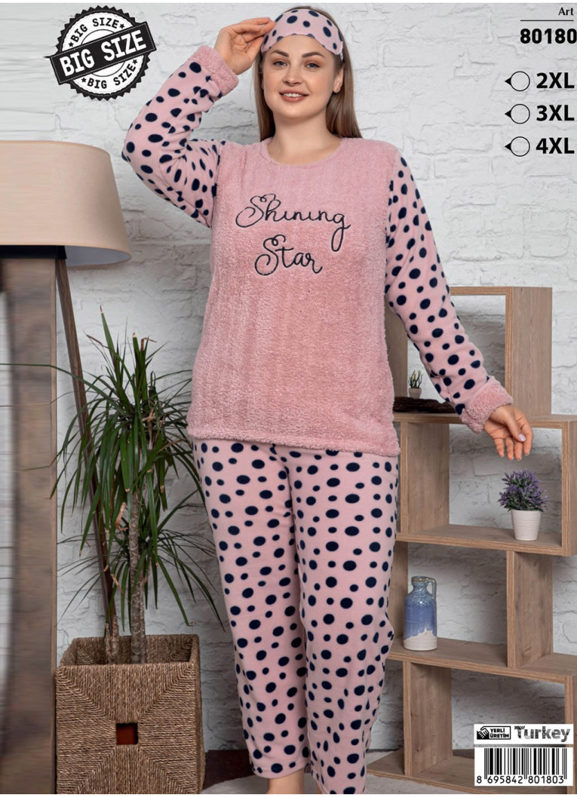 POLAT WPB 80180 Welsoft Women's Pajama Set (2XL+3XL+4XL) — Turkish factory wholesale