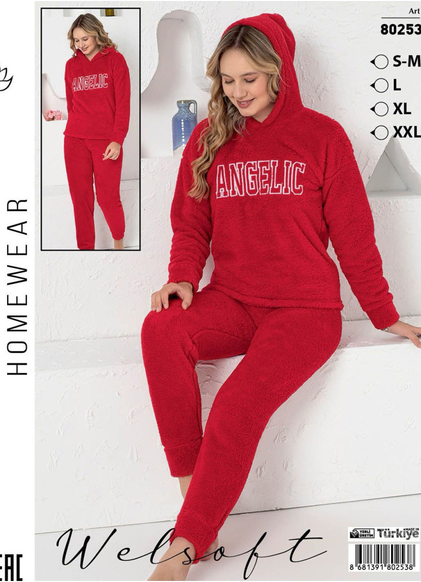 Пижама Женская с Капюшоном Велсофт (S/M+L+XL+XXL) Wellsoft POLAT WLS 80253 — купить оптом со Стамбула