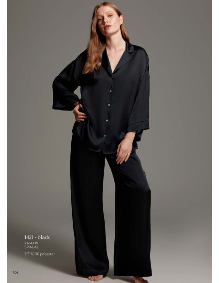Bonjour Madame 1421 SIYAH Pants Homewear Set — factory-direct from Turkey