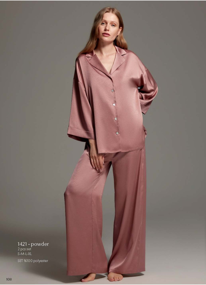 Bonjour Madame 1421 PUDRA Pants Homewear Set — direct Turkish factory supply