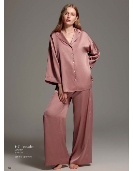 Bonjour Madame 1421 PUDRA Pants Homewear Set — direct Turkish factory supply