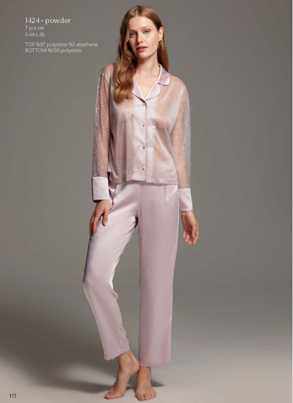 Bonjour Madame 1424 PUDRA Pants Homewear Set — Istanbul wholesale supplier