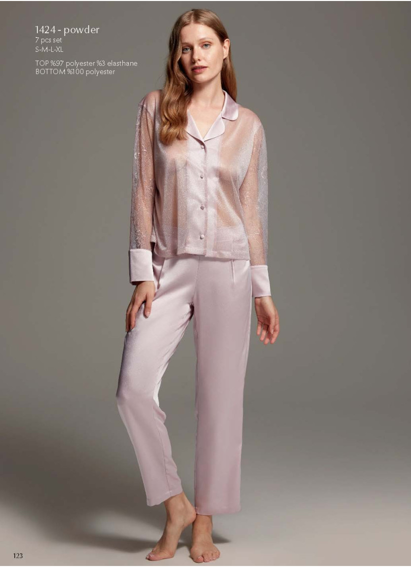 Bonjour Madame 1424 PUDRA Pants Homewear Set — Istanbul wholesale supplier