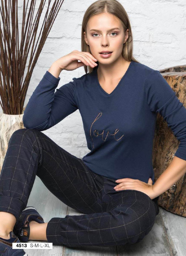 FA 4513 Pants Homewear Set (S+M+L+XL) — Turkish factory wholesale