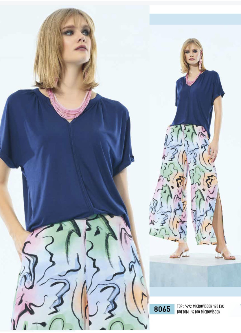 IBIZA 8065 Pants Homewear Set (S/M+L+XL+XXL) — wholesale from Turkey