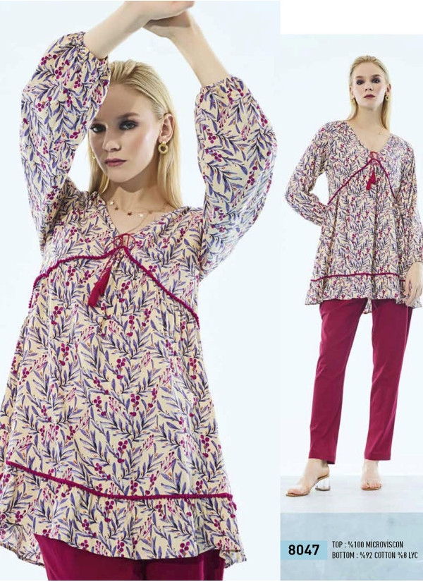 IBIZA 8047 Pants Homewear Set (S/M+L+XL+XXL) — direct Turkish factory supply