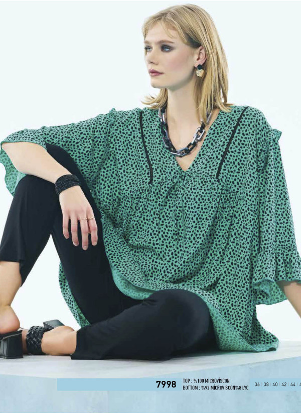 Женский Комплект с Брюками (S/M+L+XL+XXL) IBIZA IBIZA 7998 — турецкий текстиль оптом