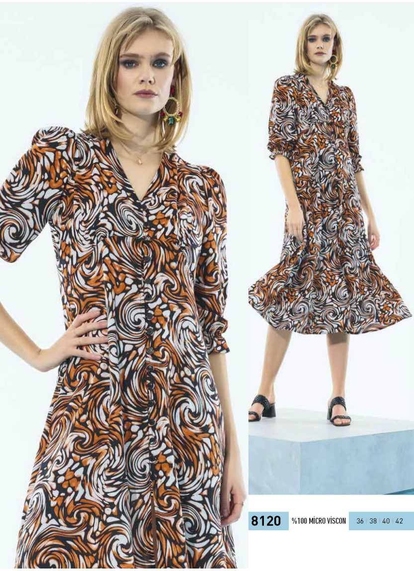IBIZA 8120 Dress (S+M+L+XL) — Turkish factory wholesale