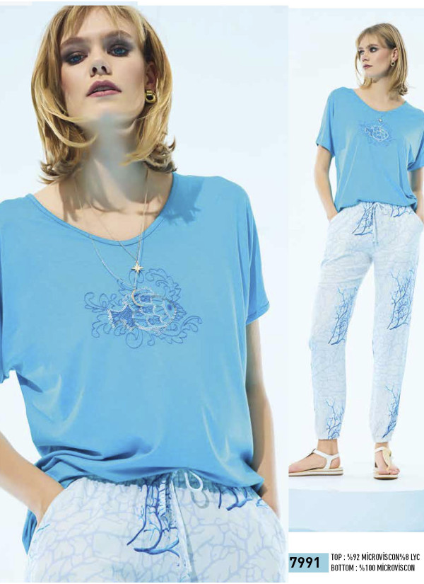 IBIZA 7991 Pants Homewear Set (S/M+L+XL+XXL) — direct Turkish factory supply