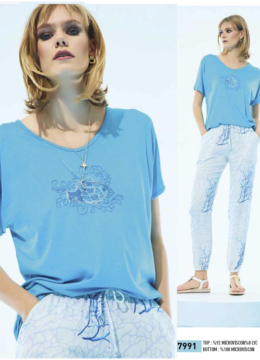 Женский Комплект с Брюками (S/M+L+XL+XXL) IBIZA IBIZA 7991 — оптом для магазинов и бутиков