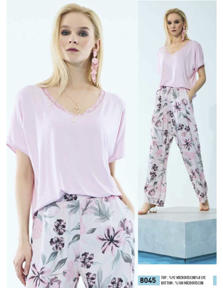 IBIZA 8045 Pants Homewear Set (S/M+L+XL+XXL) — wholesale from Turkey